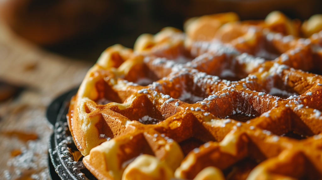 a waffle inside of a waffle iron