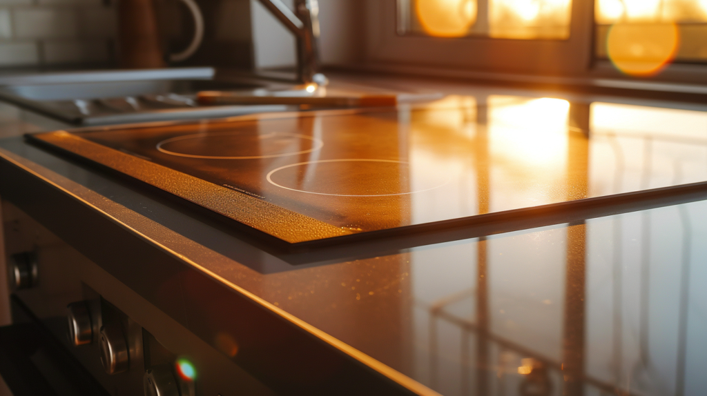 a still photo of a cooktop after a stove cleaning